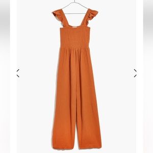 Madewell Lightspun Lucie Flutter-Sleeve Jumpsuit size 4